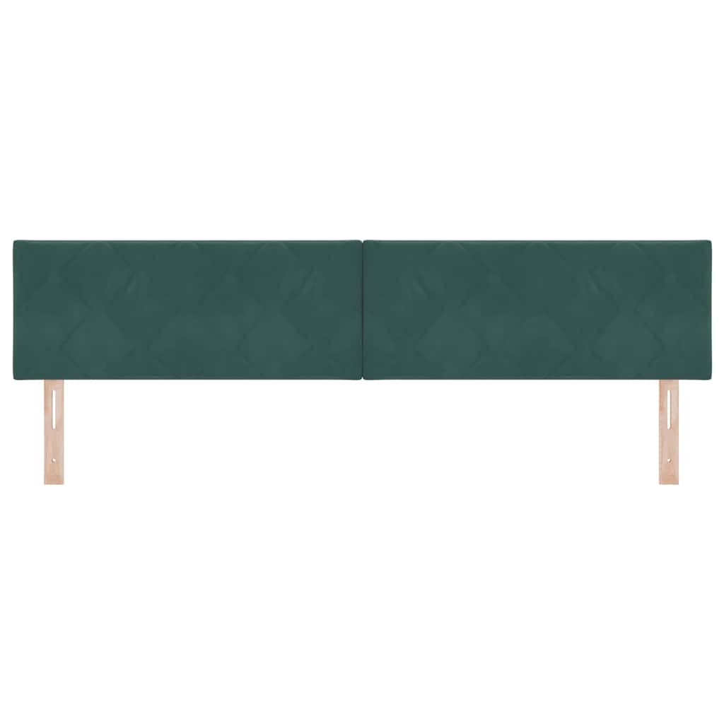 LED Headboard with LED Strip Lights Dark green 200 cm Velvet